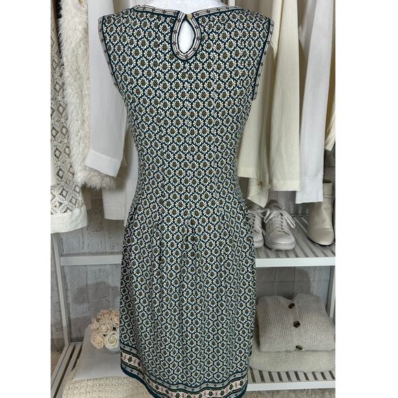 Max Studio Women's Size S Dark Green Floral Print Boho Pleated Dress #0556 - Picture 5 of 12